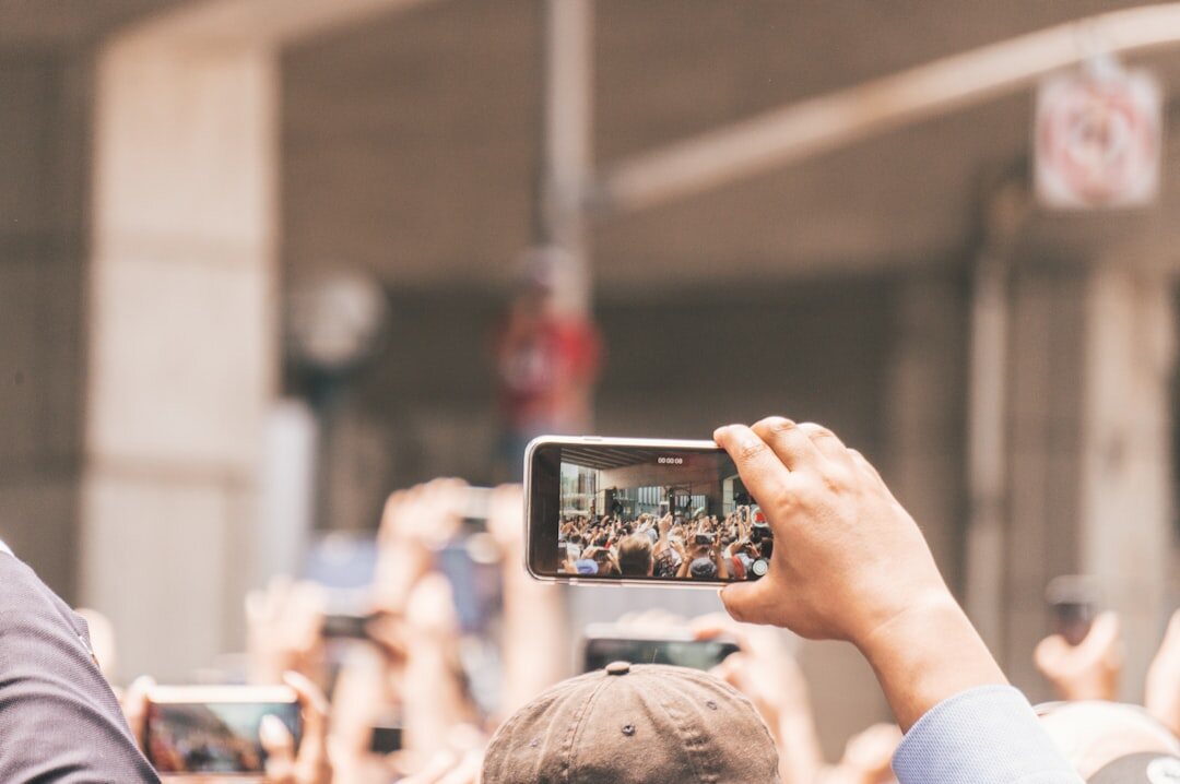 smartphone recording video outdoors