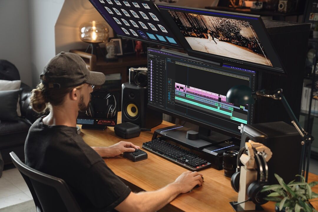 content creator editing video