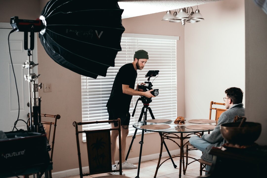 video camera on tripod